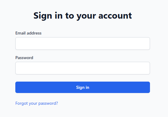 Sign-in page of a new project created from the authenticated web app template